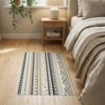 thumbnail image 3 of ODIKA 2'x3' Brown Geometric Pattern Design Washable Accent Rug Modern Stripes with Abstract Shapes Pet Friendly, Bedside Mat for Bedroom, Nursery, RV, 3 of 7
