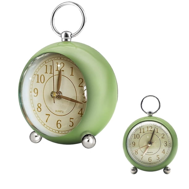 Silent Bedside Clocks Battery Operated Non Ticking Desk Clock Analogue Alarm Clock Bedroom Retro Alarm Clock Simple