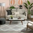 thumbnail image 6 of Well Woven Celina Grey Moroccan Shag Diamond Trellis Pattern Area Rug 5x7 (5'3" x 7'3"), 6 of 8