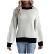thumbnail image 1 of Suéter de cuello redondo para mujer, moda informal, color retro, tejido de manga larga, suéter de cuello redondo para mujer, 1 of 8