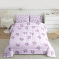thumbnail image 2 of Feelyou Dreamy Flower Floral Full Size Comforter Sets, Romantic Purple Rose Bedding Comforter Set, Teens Boys Girls Kids Reversible Bedding Sets, Microfiber Bedroom Decor, 3pcs, 2 of 8