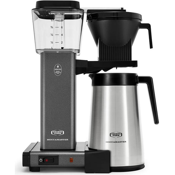 Technivorm Moccamaster 79317 KBGT Cafetera térmica con jarra para 10 tazas, 40 onzas, gris piedra, 1,25 l