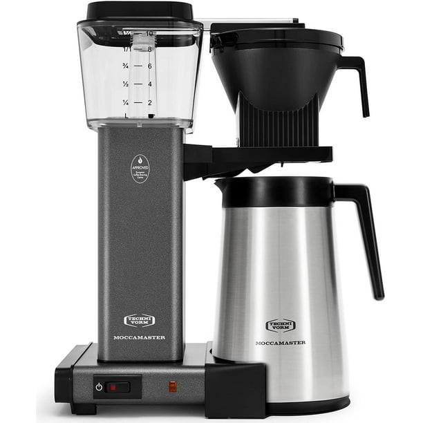 Technivorm Moccamaster 79317 KBGT Cafetera térmica con jarra para 10 tazas, 40 onzas, gris piedra, 1,25 l