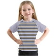 thumbnail image 2 of Besolor Boys Girls Summer Tops Kids Striped Crewneck Short Sleeve Tee Shirts Fashion Tees 3-14 Years, 2 of 8