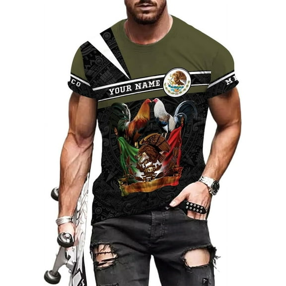 Personalized Name Mexican Shirts for Men, Customized Mexico Shirts for Men, Mexico Shirts for Women Mexico Shirt Eagle Flag (DefaultTitle, S)