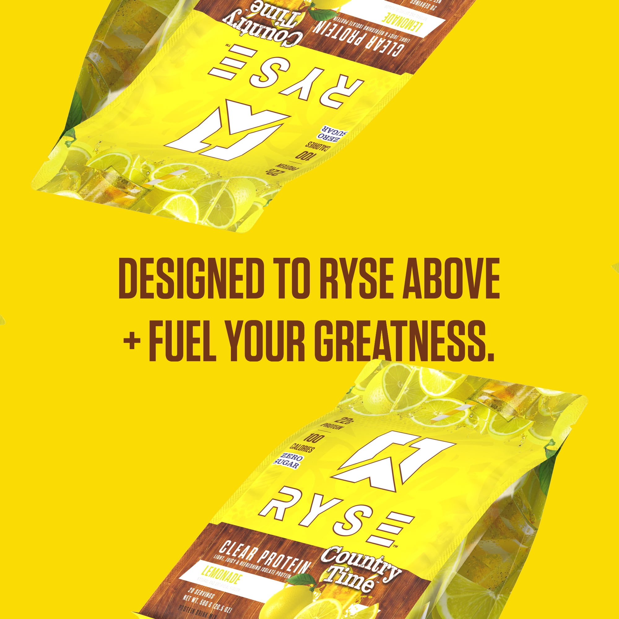 RYSE Clear Whey Isolate Protein Powder - Country Time Lemonade - 20 Servings Bag