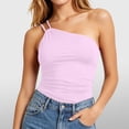 thumbnail image 2 of Erwazi Women's One Shoulder Tops Solid Sleeveless Tank Top Casual Summer Trendy Daily Wear, 2 of 7