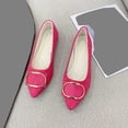 thumbnail image 2 of SuTry Women's Pointed Toe Flats Slip On Comfortable Metal Buckle Decor Low Cut Casual Walking Office Daily Travel Versatile Shoes(36), 2 of 5
