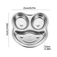 thumbnail image 3 of JoyMoreHome Stainless Steel Divided Plates, Metal Unbreakable Portion Control Plate, Cute Animal Shaped Steel Plates, BPA Free, 3 of 5