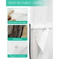 thumbnail image 3 of No Hook Shower Curtains with Snap in Liner, Retro Wooden Waterproof Fabric Shower Curtain, Modernism Vintage Black Brown Double Layers & See-Through Top Window Bathroom Curtains 72''x84'', 3 of 6