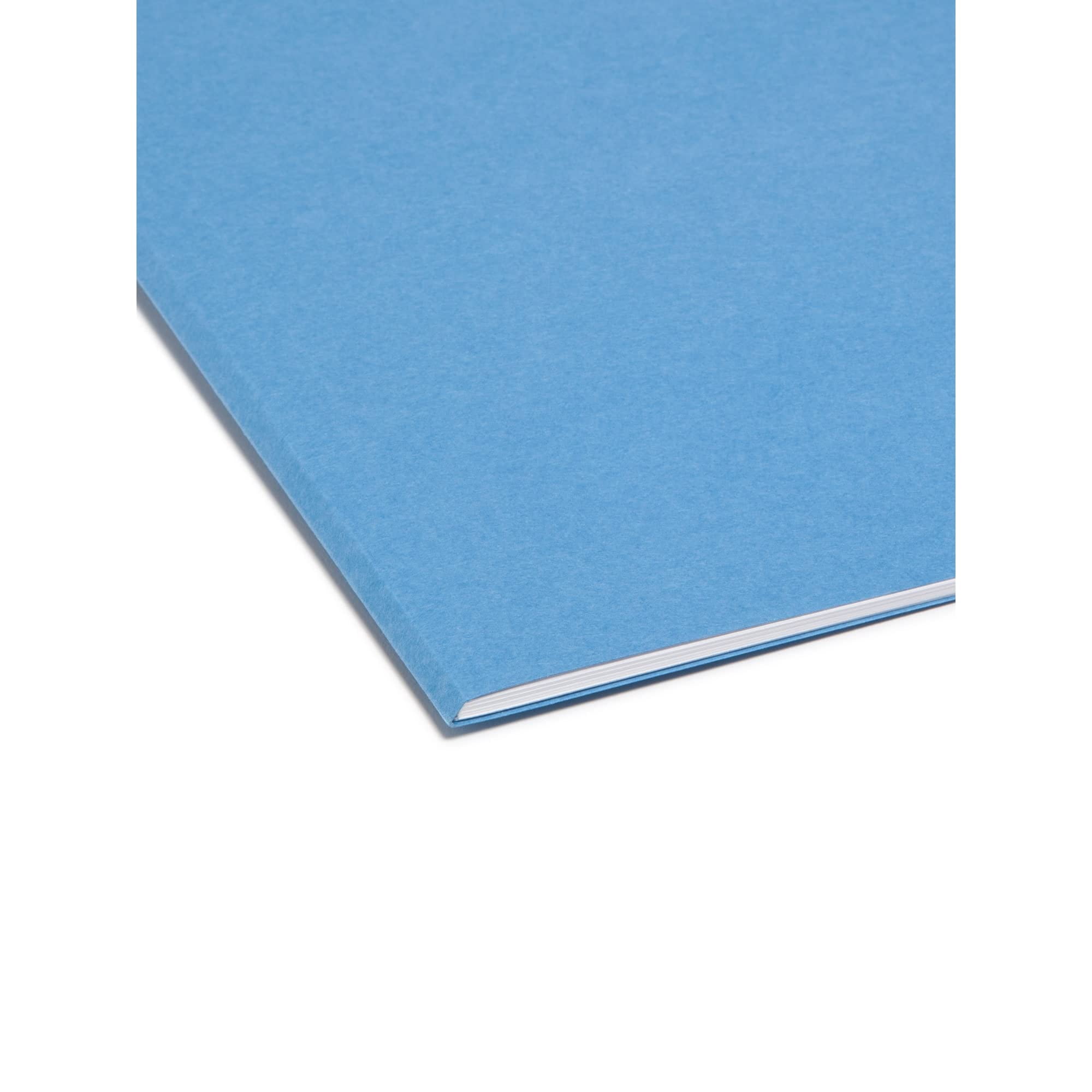 Smead® Color File Folders, With Reinforced Tabs, Letter Size, Straight Cut, Blue, Box Of 100