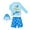 Sky Blue, variant on Boys' Summer Swimwear 3 Piece Set Shark Print Long Sleeved Swim Top Swim Trunks & Cap Blue 18 M-24 M