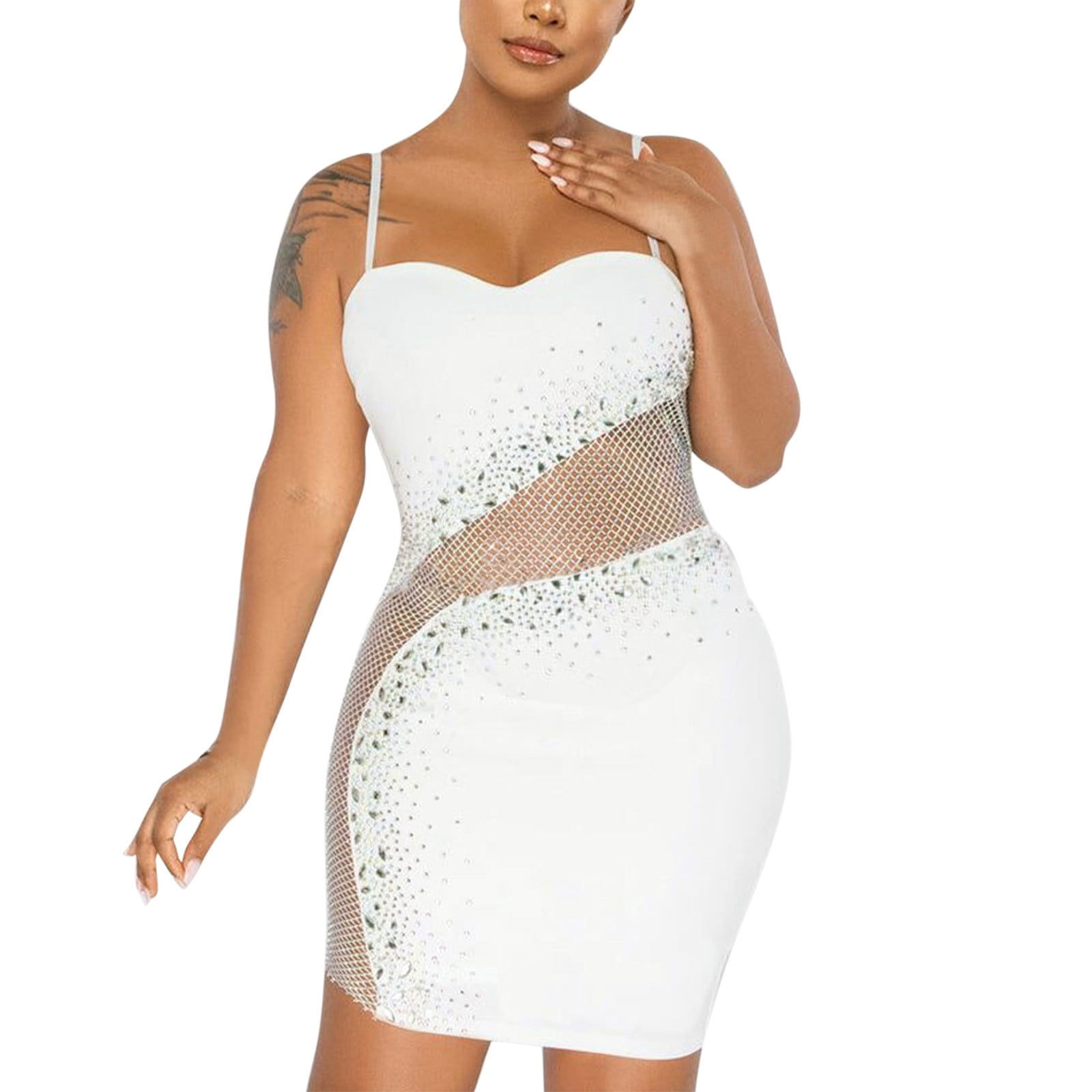 JDEFEG Formal Dresses Juniors Women Solid Color Sleeveless Halter Back  Zipper Hollow Out Reception Mini Dress Holiday Dresses for Women  Polyester,Spandex White Xl - Walmart.com