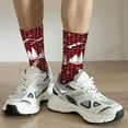 thumbnail image 5 of Goofa Christmas Tree Buffalo Plaid Printed Men's Crew Socks, Soft Durable Breathable Moisture-Wicking with Odor Control Cotton socks, 5 of 9