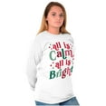 thumbnail image 5 of Christmas All Is Calm Song Lyric Women's Long Sleeve T Shirt Brisco Brands X, 5 of 6