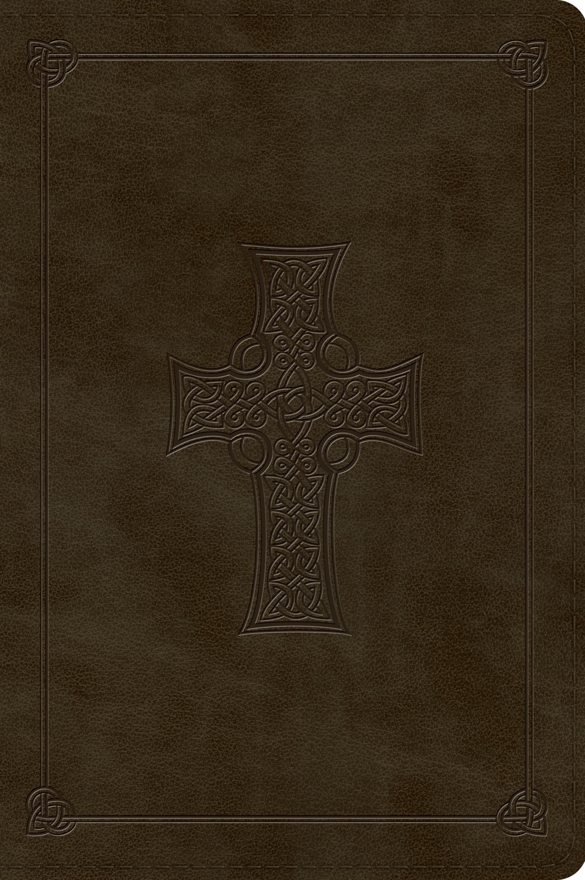 Esv large print bible trutone olive celtic cross design hardcover