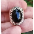 thumbnail image 3 of Navya Craft Black Onyx Oval 925 Sterling Silver Handmade Gemstone Statement Women Ring Size 4.5, 3 of 7