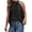 Black, variant on European Women Summer Leopard Print Sleeveless Neck Bow Vest Top, XXL, Black