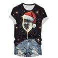 thumbnail image 5 of larppty Christmas T Shirt for Women Christmas Short Sleeve Xmas Graphic Print T Shirt Vacation Outfits (Silver, M), 5 of 7