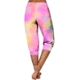 thumbnail image 6 of KyCheLot Womens Trendy Capri Pants Print Mid Waist with Pockets Casual Straight Leg Summer Capris, 6 of 7