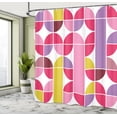 thumbnail image 4 of Ambesonne Retro Shower Curtain, Pop Art Funky Geometric Art, 69"Wx70"L, White Pink, 4 of 4