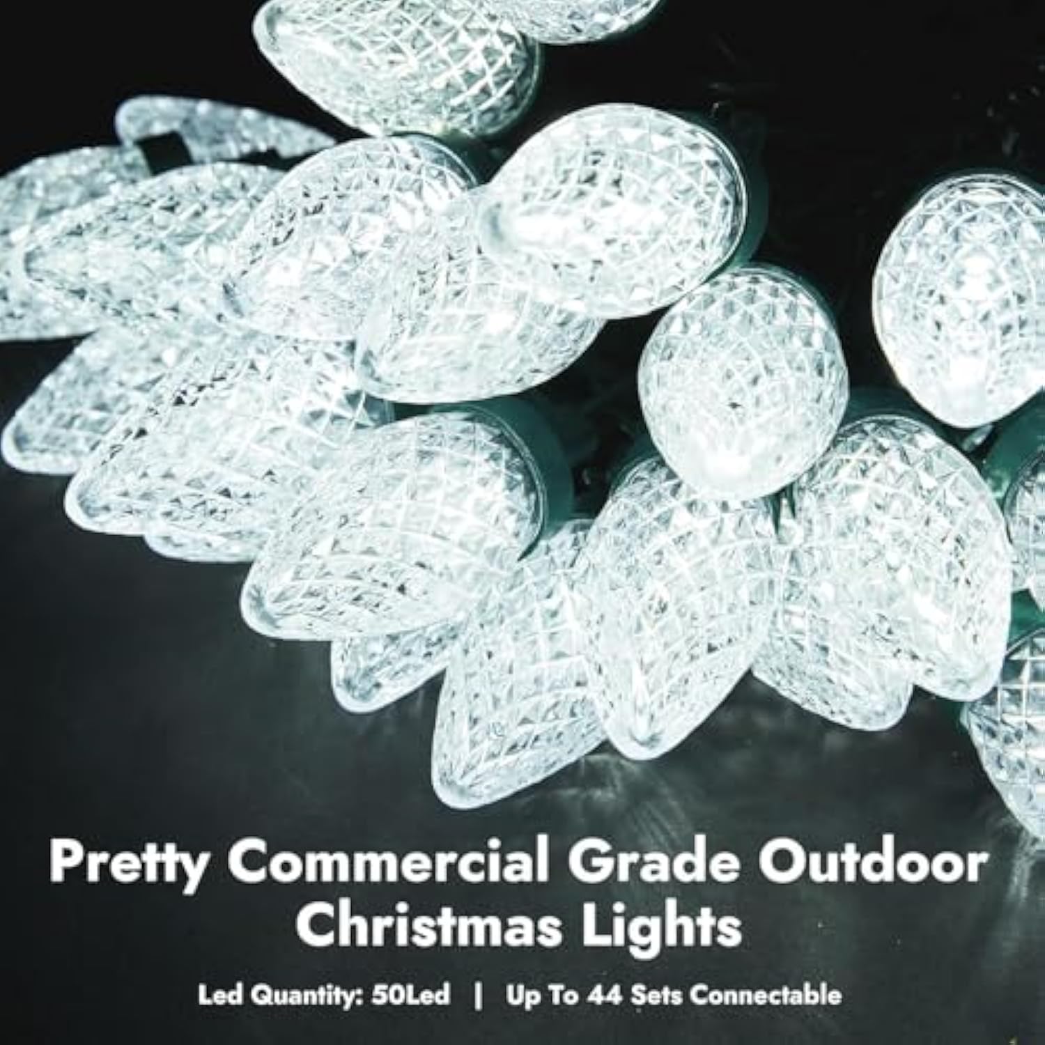 Wick's Outdoor Living LED C9 Pure White String Lights, 34 Ft, 50 Count