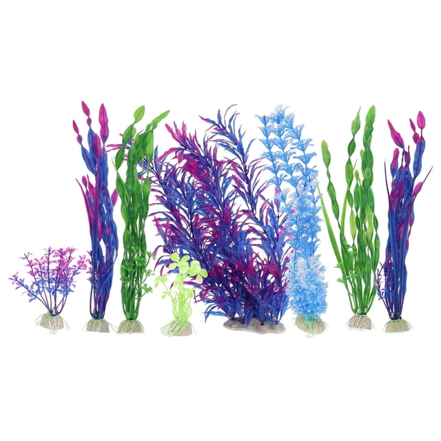 Decoraciones de plantas de acuarios, 8 piezas de algas marinas artificiales, decoraciones de plantas para peceras, plantas de agua de algas marinas artificiales, verdadera excelencia
