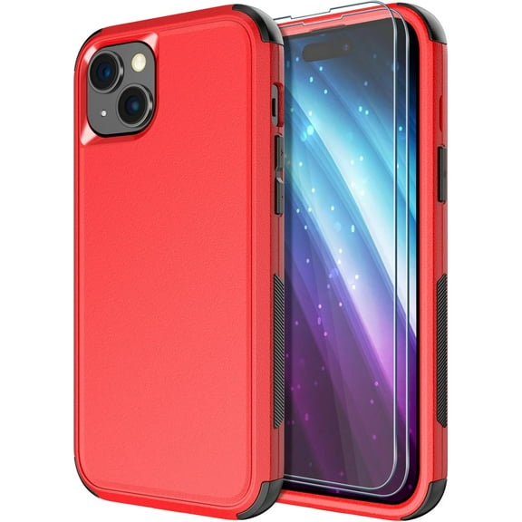 for iPhone 14 Case [Shockproof] [Dropproof] [Tempered Glass Screen   Camera Lens Protector],Heavy Duty Protection Phone Case Cover for Apple iPhone 14 (Teal)