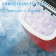 thumbnail image 3 of LHRIVER Countertop Ice Maker, Self-Cleaning Portable Ice Maker Machine with Handle, 9 Bullet-Shaped Ice Cubes Ready in 6 Mins, 26Lbs/24H with Ice Scoop and Basket for Home/Kitchen/Party-Red, 3 of 7