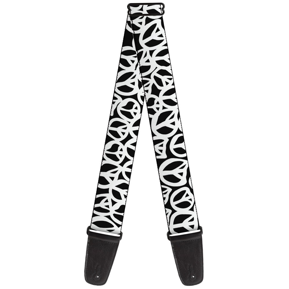 Buckle-Down Guitar Strap, Peace Black White, 2 Inches Wide