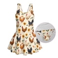 thumbnail image 5 of Xoenoiee Rooster Chicken Egg Sunflower Print Girls' Sleeveless Swimsuit with Skirt, One-Piece Ruffle Swim Dress for Toddler Little Kids, Quick Dry Bathing Suit Swimwear, Size 6-7 Years, 5 of 7