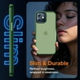 thumbnail image 5 of for iPhone 12 Phone Case, Shockproof for iPhone 12 Pro Case,  Grade Drop Protection, Protective Hard Back Slim Translucent Case for iPhone 12 6.1'', Frosted Green, 5 of 14