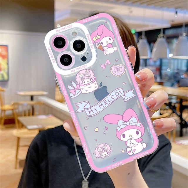 Funda de teléfono Sanrio Hello Kitty Kuromi Cinnamoroll para iPhone 14 13 12 Mini 11 Pro Max X XR XS 7 8 funda transparente de silicona suave xuanjing unisex