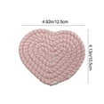 thumbnail image 4 of Msgweeeg Absorbent Coasters Coaster Valentine Decorations Valentines's Day Heart Shaped Heat Insulating Cottons Woven Heat Insulation Pad, 4 of 7
