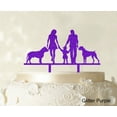 thumbnail image 1 of Wedding Cake Topper With Child And Pets Family Silhouette Cake Topper Decoration Cake Color Option Available 6-7 Inches Wide, 1 of 1