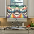 thumbnail image 2 of Yayeee Kitchen Curtains Light Filtering 27"x36" Rod Pocket Short Cafe Window Panel, Colorful Road at Night, 2 of 7