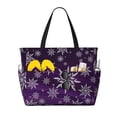 thumbnail image 1 of Disketp Snowflake Gradient Purple Bolsa de Playa de Gran Capacidad, Bolso Impermeable y a Prueba de Arena para Mujer, Ideal para Playa, Piscina y Natación, 1 of 7