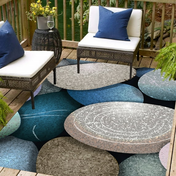 JML Outdoor Rug Waterproof Mat 5'x8' for Patios Camping