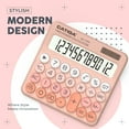 thumbnail image 7 of CATIGA Mechanical Switch Calculator with Dual Power, 12-Digit Aesthetic and Cute Desktop Calculator with Big Button, for Home, School and Office Use, SD-1299 (Peach), 7 of 7