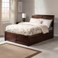 thumbnail image 2 of Portland Full Wood Platform Bed with Footboard and Twin Trundle in Walnut, 2 of 11