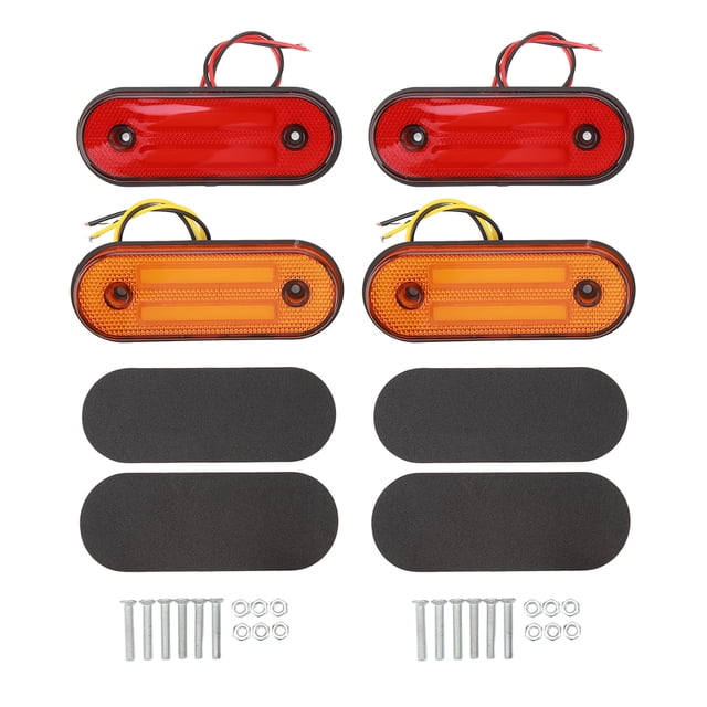 Luces LED de posición lateral 12V a 24V 12 luces LED luz lateral de camión ámbar rojo alto brillo para camiones ANGGREK Otros