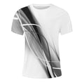 thumbnail image 5 of Men Print Short Sleeve Round Neck T-shirt Casual Fashion Short Sleeve(Gray,XXXL), 5 of 5