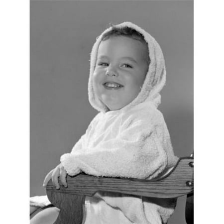 Posterazzi SAL2559460B Studio Portrait of Baby Boy Sitting in Chair Poster Print - 18 x 24