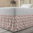 thumbnail image 1 of Floral Bed Skirt, Continuous Red Flowers Blossoming in Spring Pointy Petals Pattern, Elastic Bedskirt Dust Ruffle Wrap Around for Bedding Decor, 4 Sizes, White Vermilion, by Ambesonne, 1 of 2