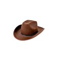 thumbnail image 2 of Western Cowboy Hat for Women and Men, Unisex Big Wide Brim Felt Hats for Cowboys and Cowgirls (Coffee), 2 of 5