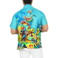 thumbnail image 5 of HAPPY BAY Men's Hawaiian Shirts Short Sleeve Button Down Shirt Mens Hawaii Shirts Boho Holiday Casual Summer Beach Shirts for Men Funny L Undersea, Blue, 5 of 6