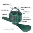 thumbnail image 3 of Camping fan with LED lights, rechargeable outdoor tent fan with hanging hook,remote control, removable fan blade, timer, 3 speed and 3 light level, 5, 200 mah battery powered, suitable for tent travel, 3 of 14