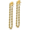 thumbnail image 2 of 14k Yellow Gold Polished Rope Dangle Earrings - 34.6mm, 2 of 6