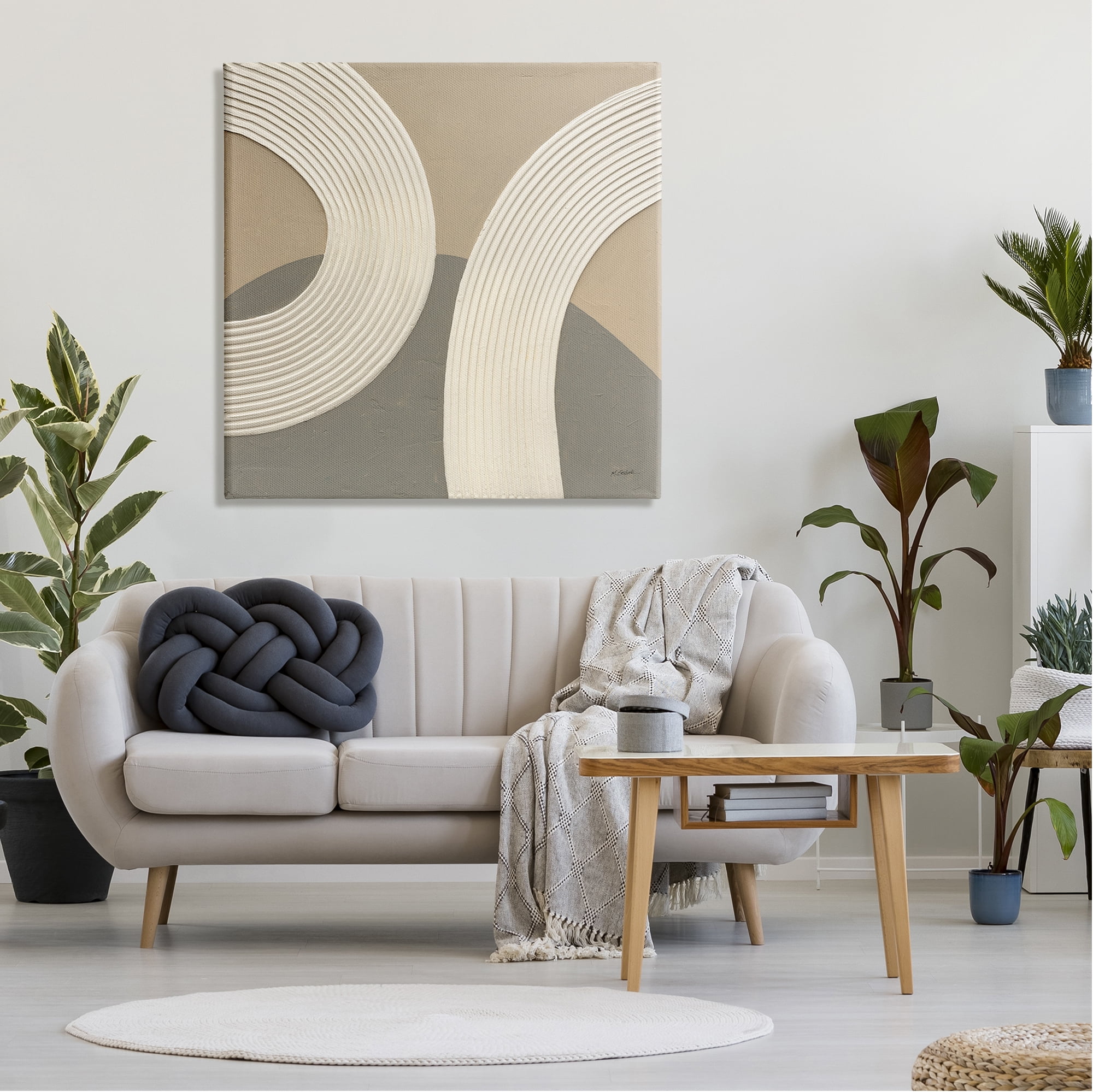 Stupell Industries Contemporary Circular Shapes Abstract Painting Gallery Wrapped Canvas Art Print Wall Art, 36 x 36