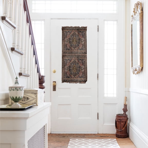 Retro Boho Door Curtains for Door Window, French Sidelight Front Back Door Curtains With Tieback, Modern Geometric Abstract Art Aesthetics Kitchen Rod Pocket Drapes Panel, 25"x40"
